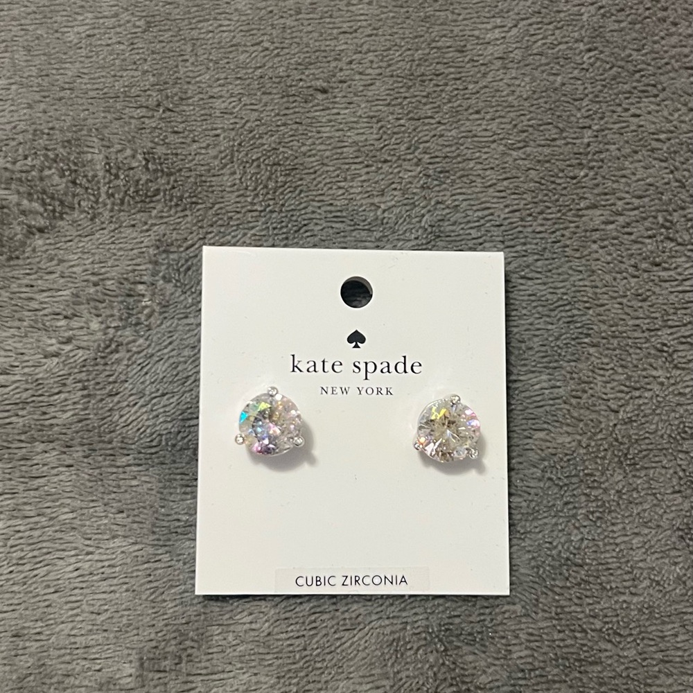 Kate Spade Kids' Cubic Zirconia Earrings - Silver and Rainbow